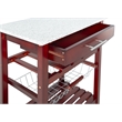 Linon Natalie Granite Top Rollng Kitchen Storage Cart in Wenge Brown Wood