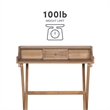 Linon Cade Folding Desk with Small Drawer in Rustic Brown Finished Wood