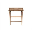 Linon Cade Folding Desk with Small Drawer in Rustic Brown Finished Wood
