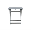 Linon Rey 3 Piece Acacia Wood Foldable Square Indoor Outdoor Bistro Set in Gray