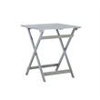 Linon Rey 3 Piece Acacia Wood Foldable Square Indoor Outdoor Bistro Set in Gray