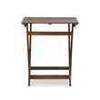 Linon Rey 3 Piece Acacia Wood Foldable Square Indoor Outdoor Bistro Set in Brown