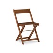 Linon Rey 3 Piece Acacia Wood Foldable Square Indoor Outdoor Bistro Set in Brown