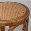 Linon Rae Round Backless Bar Stool Woven Seat in Walnut Brown Finished Wood