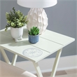 Linon Lorie 5 Piece Tray Table Set Planked Top with Compass Design in Gray Wood