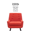 Linon Trelis Upholstered Tufted Accent Chair Black Legs in Pimento Red Fabric