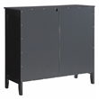 Linon Betty Large Wood Cabinet with 2 Glass Paneled Doors and 3 Shelves in Black