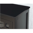 Linon Betty Small Wood Cabinet with a Glass Paneled Door and 3 Shelves in Black
