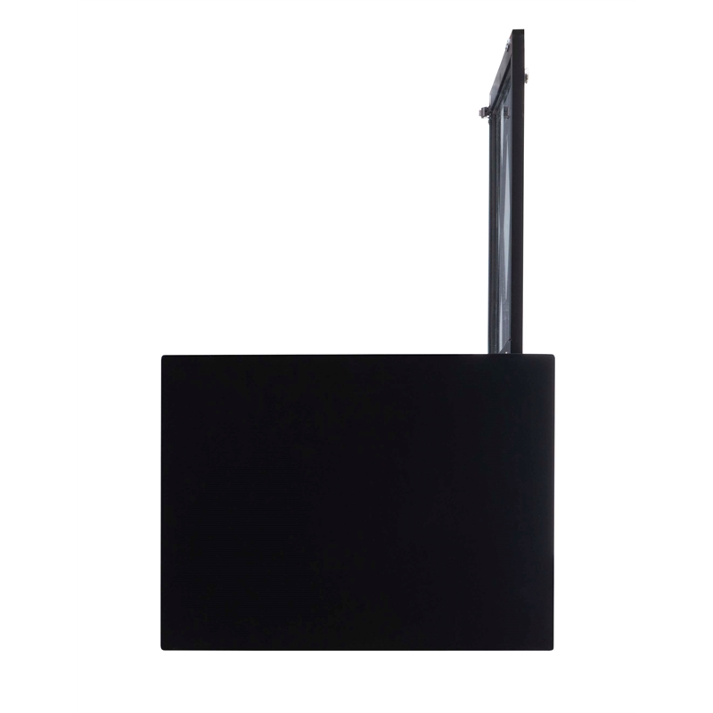 Linon Betty Small Wood Cabinet with a Glass Paneled Door and 3 Shelves in Black