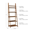 Linon Samantha Wood Five Shelf Bookcase in Brown