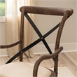 Linon Dudley Adjustable Swivel X Back Padded Seat Cafe Office Chair in Brown