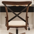 Linon Dudley Adjustable Swivel X Back Padded Seat Cafe Office Chair in Brown