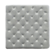 Linon Isabelle Square Upholstered Ottoman Black Legs in Light Gray Fabric