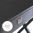 Linon Peggy Two Drawer Writing Desk with X Frame Legs in Black Painted Wood
