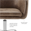 Linon Colton Upholstered Office Chair with Wheels in Vintage Brown Faux Leather