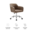Linon Colton Upholstered Office Chair with Wheels in Vintage Brown Faux Leather
