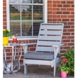 Linon Rey Sturdy Acacia Wood Outdoor Slat Back Chair With Cushion in Gray Finish