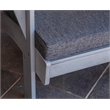 Linon Rey Sturdy Acacia Wood Outdoor Slat Back Chair With Cushion in Gray Finish