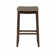 Linon Claridge Bar Stool Gray Woven Padded Seat Wood Frame in Rustic Brown