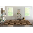 Linon Juncture Cylinders Power Loomed Chenille Polyester 8'x10' Rug in Brown