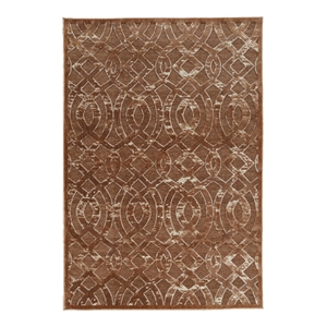 Linon Juncture Trellis Power Loomed Chenille Polyester 8'x10' Rug in Brown