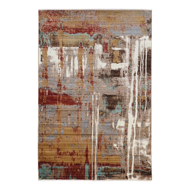Linon Emporium Autumn Power Loomed Polypropylene 5'x8' Rug in Beige