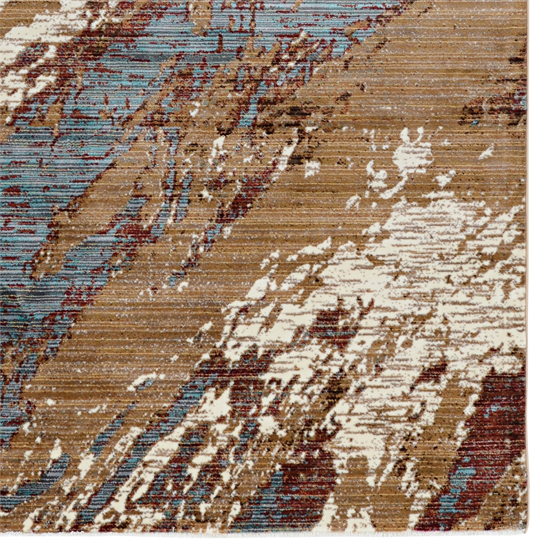 Linon Emporium Marble Power Loomed Polypropylene 3'x5' Rug in Blue