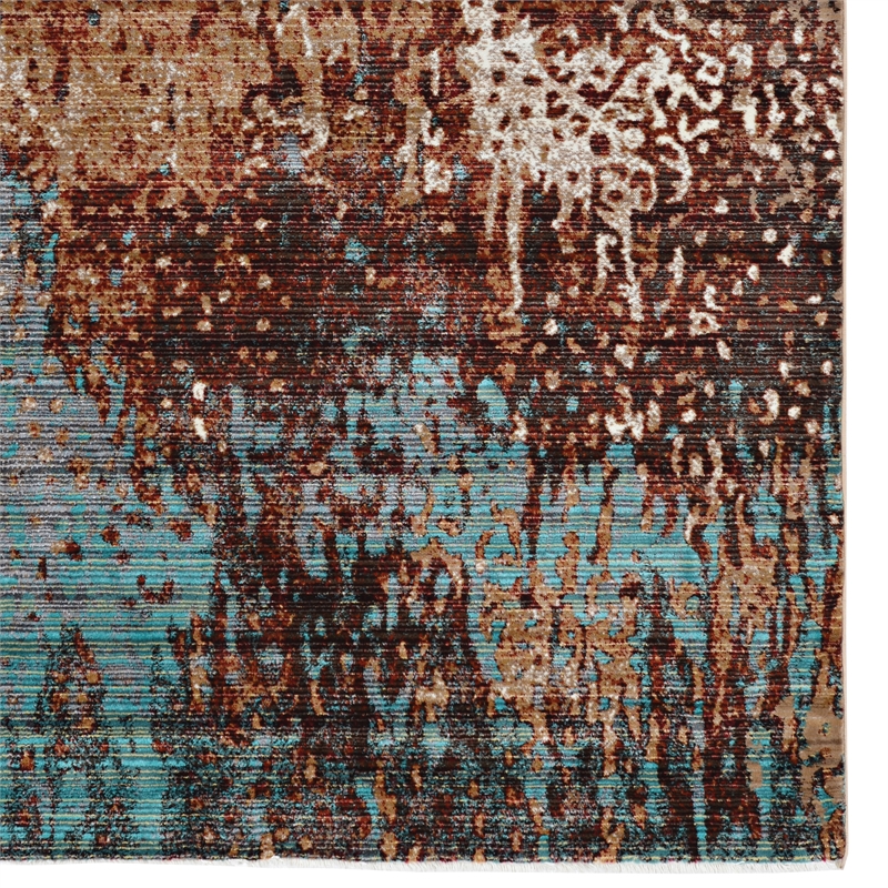 Linon Emporium Forest Power Loomed Polypropylene 8'x11' Rug in Beige