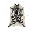 Linon Faux Hide Polyester Zebra Cowhide Area Rug in Ivory