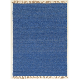 Linon Berber Loop Hand Woven Wool 5'3&quotx7'6&quot Rug in Blue