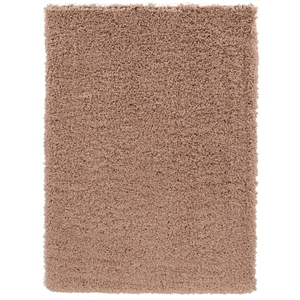 Linon Luxe Plush Shag Hand Tufted Polyester 8'x10' Rug in Sand Brown