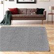 Linon Luxe Plush Shag Hand Tufted Polyester 5'x7' Rug in Gray