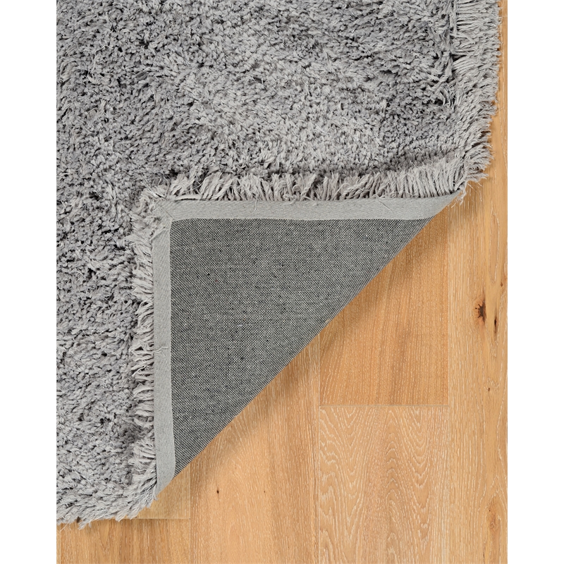 Linon Luxe Plush Shag Hand Tufted Polyester 8'x10' Rug in Gray
