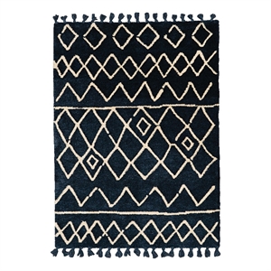 Linon Ibiza Zag Hand Tufted Microfiber Polyester 8'x10' Rug in Blue
