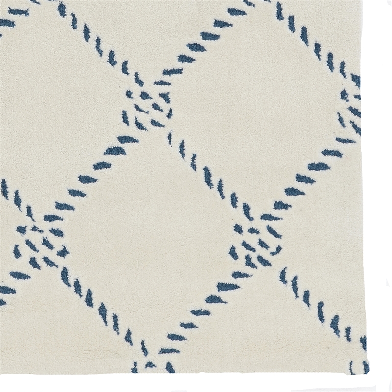 Linon Tripoli Rope Hand Tufted Polyester 8'x10' Rug in Ivory