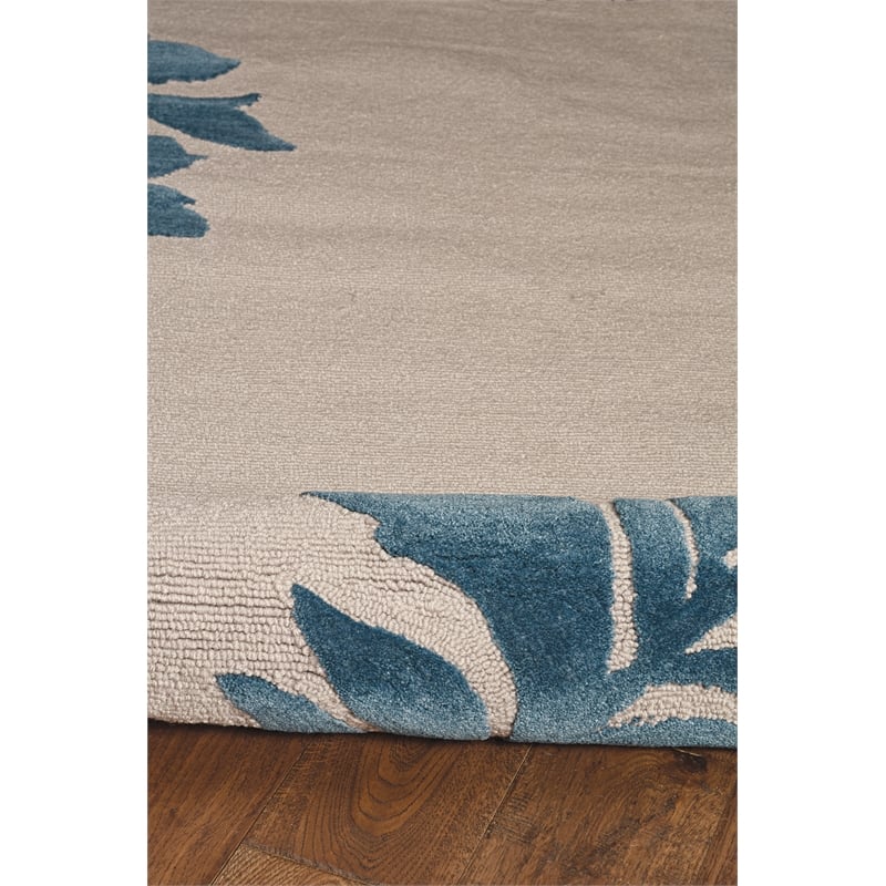 Linon Tripoli Cactus Hand Tufted Polyester 5'x7' Rug in Navy