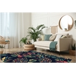 Linon Tripoli Pineapple Hand Tufted Polyester 8'x10' Rug in Navy
