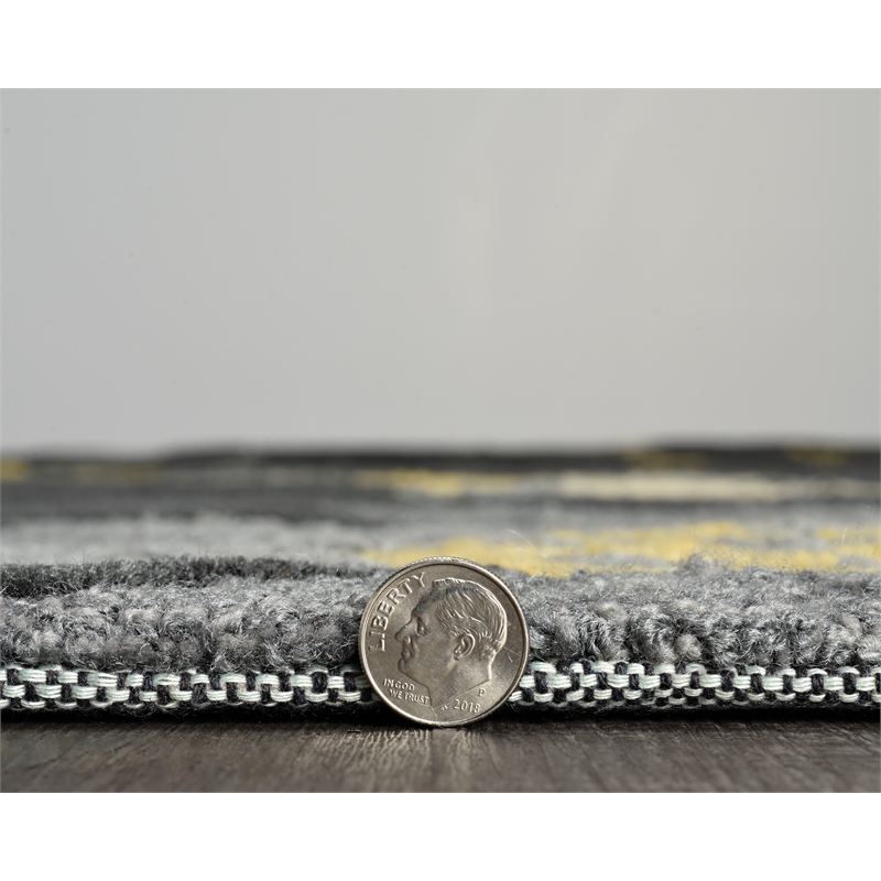 Linon Tripoli Pineapple Hand Tufted Polyester 8'x10' Rug in Navy