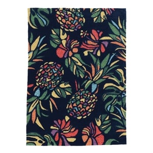 Linon Tripoli Pineapple Hand Tufted Polyester 8'x10' Rug in Navy