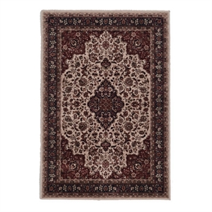 Linon Emerald Barton Woven Microfiber Polyester 3'3&quotx5' Rug in Cream