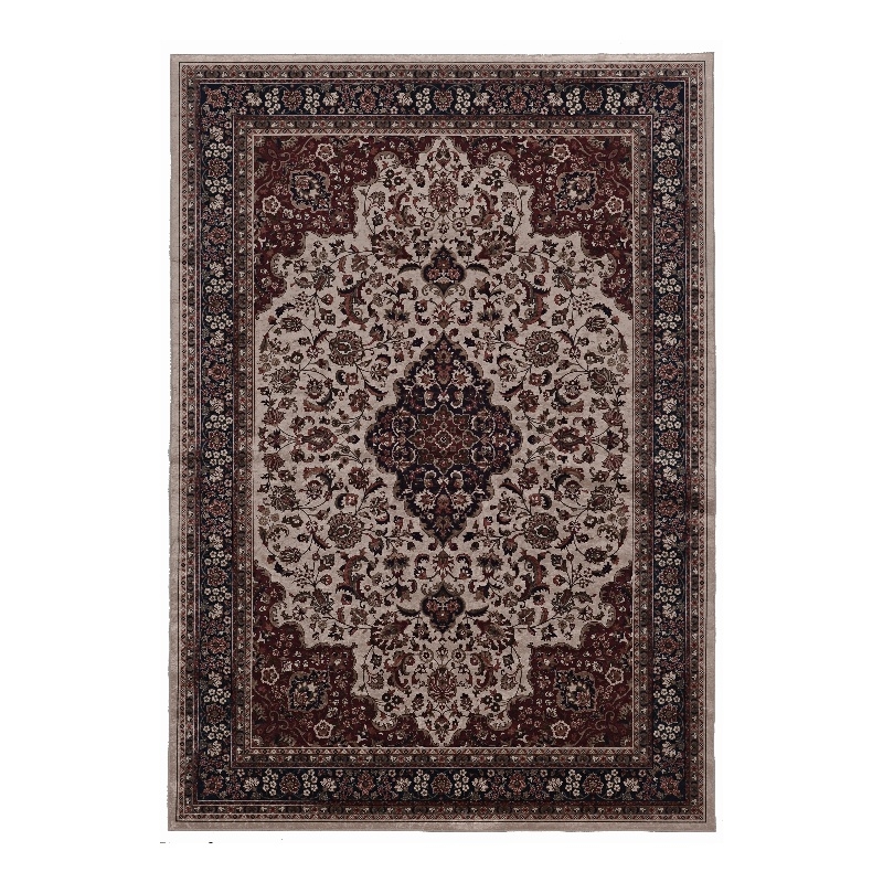 Linon Emerald Barton Woven Microfiber Polyester 5'x7' Rug in Cream