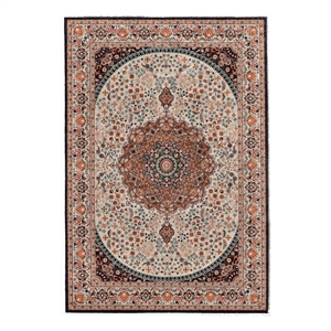 Linon Emerald Harris Woven Microfiber Polyester 3'3&quotx5' Rug in Cream