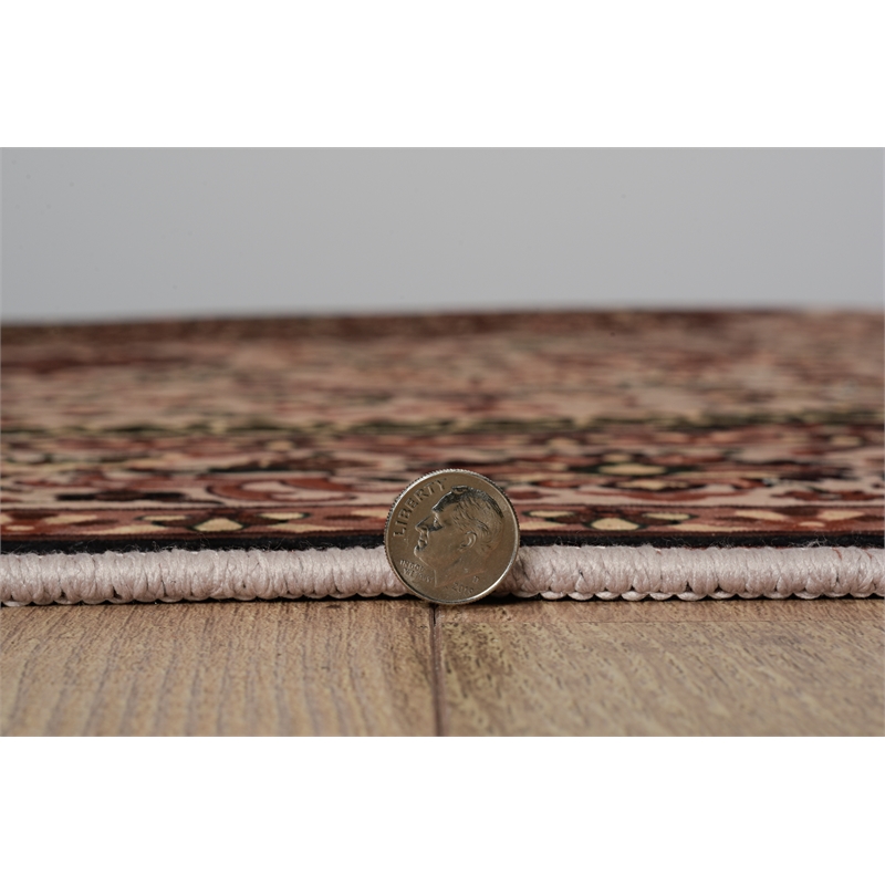 Linon Emerald Harris Woven Microfiber Polyester 5'x7' Rug in Cream