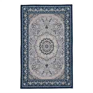 Linon Emerald Paulson Woven Microfiber Polyester 2'2&quotx3'2&quot Rug in Cream