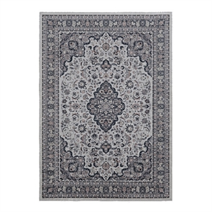 Linon Emerald Barton Woven Microfiber Polyester 6'7&quotx 9'7&quot Rug in Cream