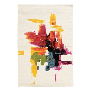 Linon Marisol Brushstroke Power Loomed Polypropylene 8'x10'3&quot Rug in Multi-Color