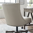 Linon Dixie Wood Upholstered Tufted Rolling Office Chair in Natural Beige