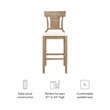 Linon Pacey Solid Wood Upholstered Bar Stool Woven Rattan Seat Back in Greywash