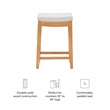 Linon Claridge Backless Counter Stool Striped Padded Seat Wood Frame in Brown