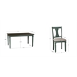 Linon Willow 2 Tone Five Piece Upholstered Dining Set in Teal Blue Wood